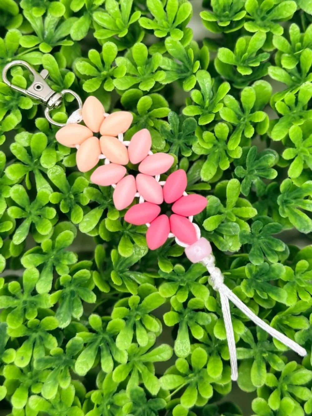 Silicone Bead Flower Keychain